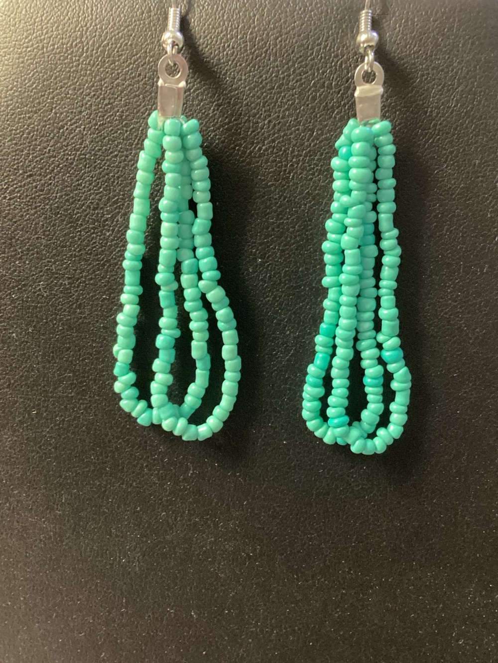 Turquoise Seed Bead Loop Earrings - Women Jewelry